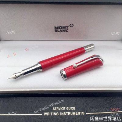 Mont Blanc Marilyn Monroe Red&Silver Fountain Pen Replica Mont Blanc Pens